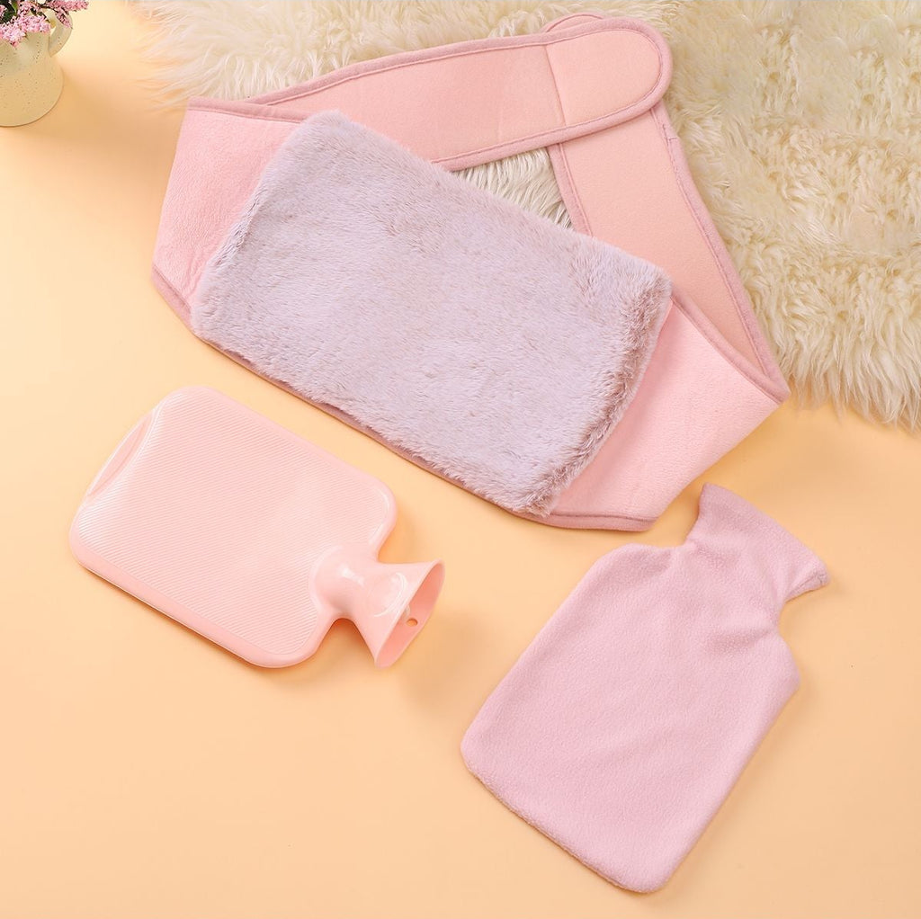Hot water bottle belt - including gift wrapping - extra long period heat belt - extremely fluffy - perfect for back, stomach, and neck