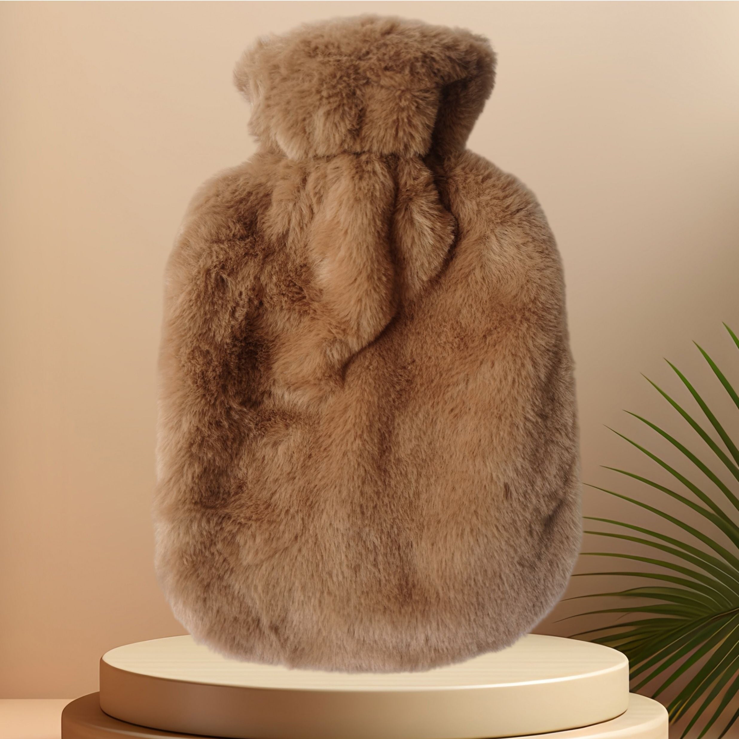 Hot water bottle with fluffy premium cover – cozy bed warmer for winter | Relief from stomach pain, menstrual cramps &amp; muscle tension